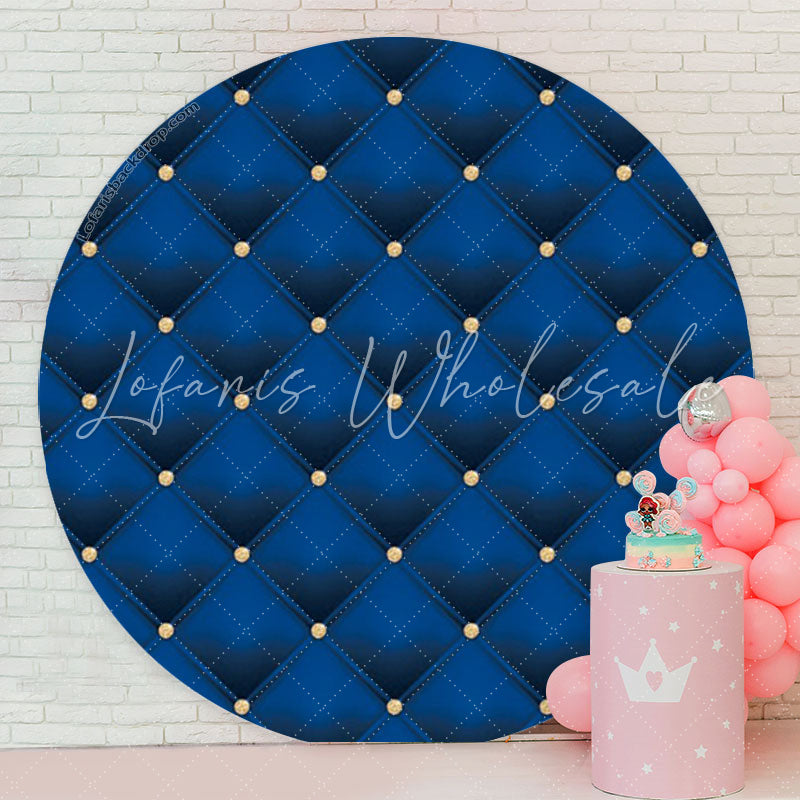 Lofaris Simple Blue Royal Texture Circle Backdrop For Party