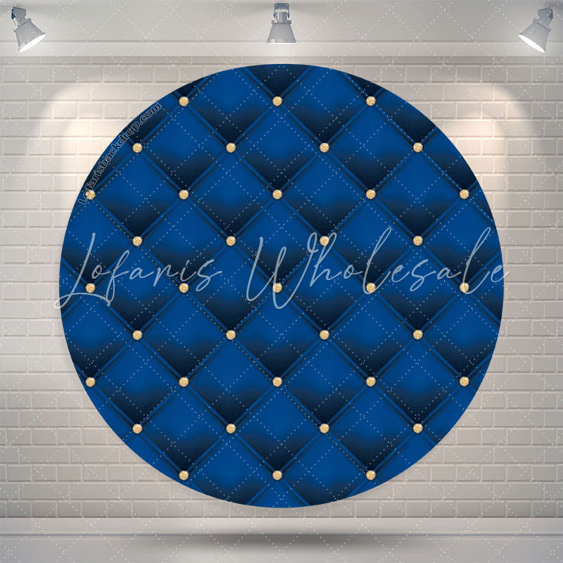 Lofaris Simple Blue Royal Texture Circle Backdrop For Party