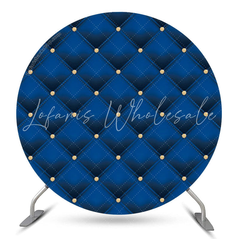 Lofaris Simple Blue Royal Texture Circle Backdrop For Party