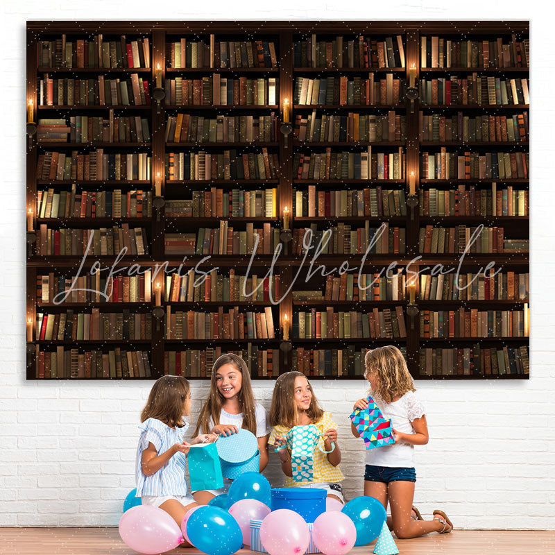 Lofaris Simple Bookshelf Lights Back to school Backdrop