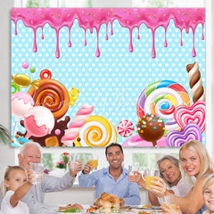Lofaris Simple Candy Land Happy Birthday Backdrop For Girl