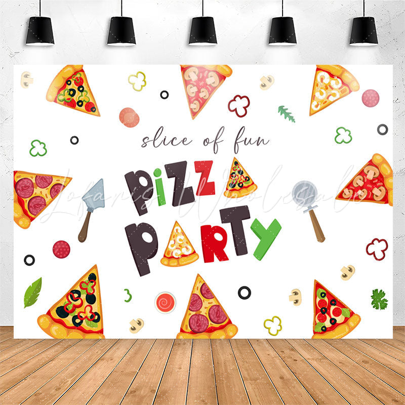 Lofaris Simple Cute Slice Of Fun Backdrop For Pizza Party