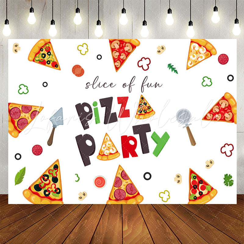 Lofaris Simple Cute Slice Of Fun Backdrop For Pizza Party