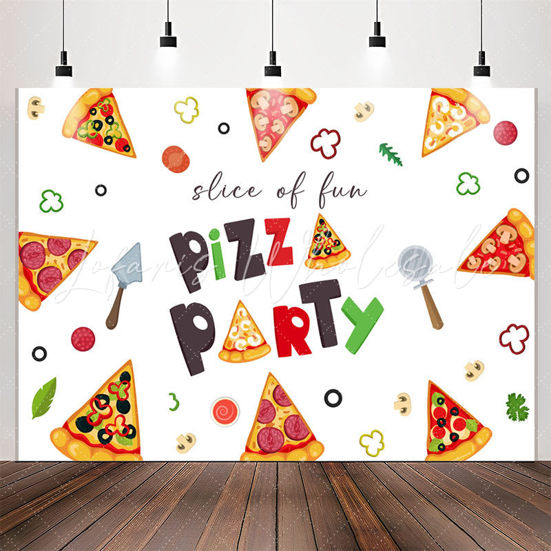 Lofaris Simple Cute Slice Of Fun Backdrop For Pizza Party