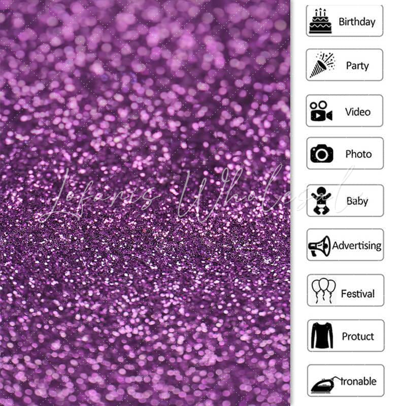 Lofaris Simple Purple Glitter Bokeh Backdrop for Party