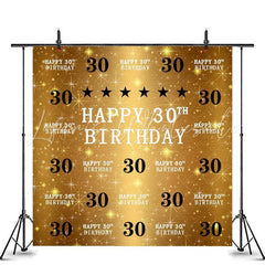 Lofaris Six Star Gold Luxury Happy 30th Birthday Backdrop