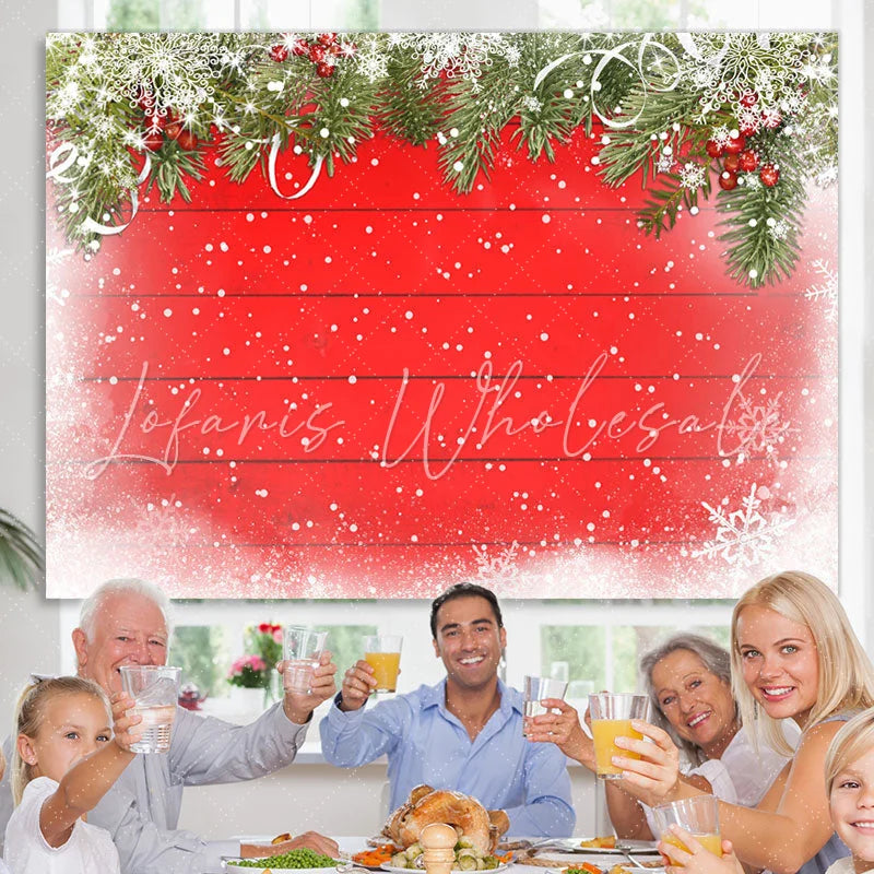 Lofaris Snowy And Pleasant Christmas Tree Backdrop For Party