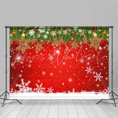 Lofaris Snowy Christmas With Shiny Star And Snowflake Backdrop