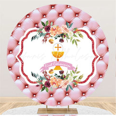 Lofaris Sofa Pattern First Holy Communion Birthday Round Backdrop