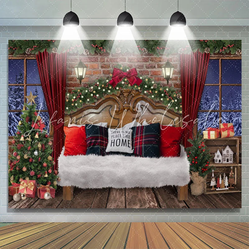 Lofaris Soft And Comfortable House With Christmas Backdrop