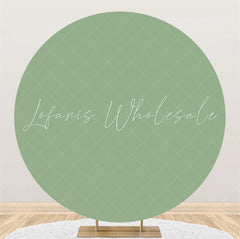Lofaris Solid Light Green Simple Round Backdrop For Birthday