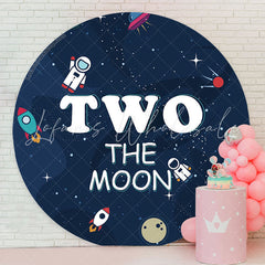 Lofaris Space Astronaut Boy 2nd Birthday Round Backdrop