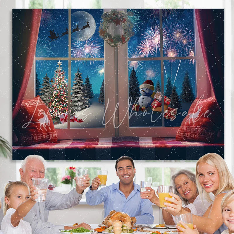 Lofaris Sparkling Christmas Tree With Santa Claus Over Night