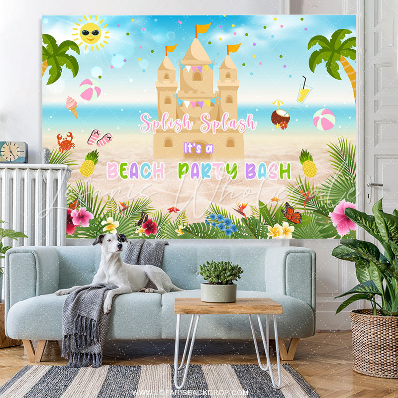 Lofaris Splish Splash Its A Beach Party Bash Birthday Backdrop