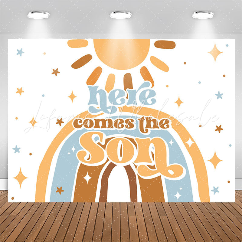 Lofaris Star Sun Here Comes The Son Baby Shower Backdrop