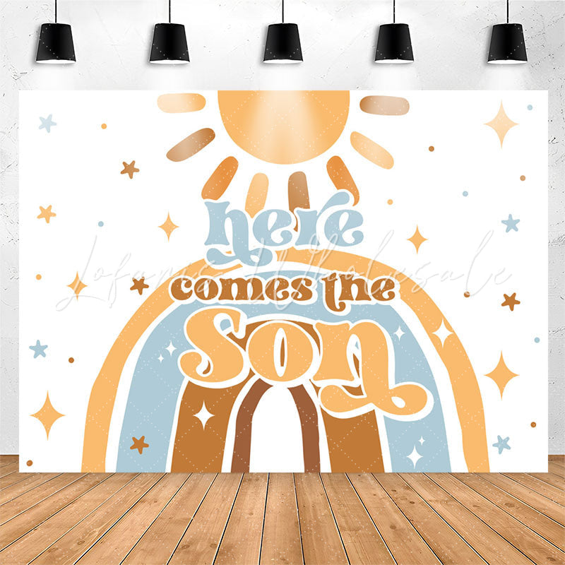 Lofaris Star Sun Here Comes The Son Baby Shower Backdrop