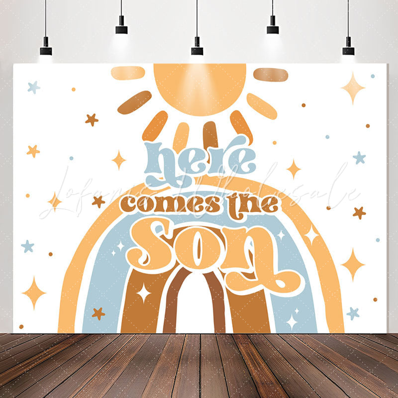 Lofaris Star Sun Here Comes The Son Baby Shower Backdrop