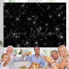Lofaris Starry Night Black Sky Sparkle Stars Backdrop