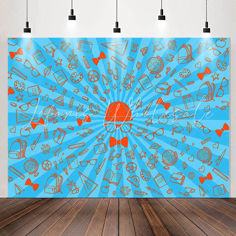 Lofaris Stationery Supplies Glasses Blue Party Backdrop