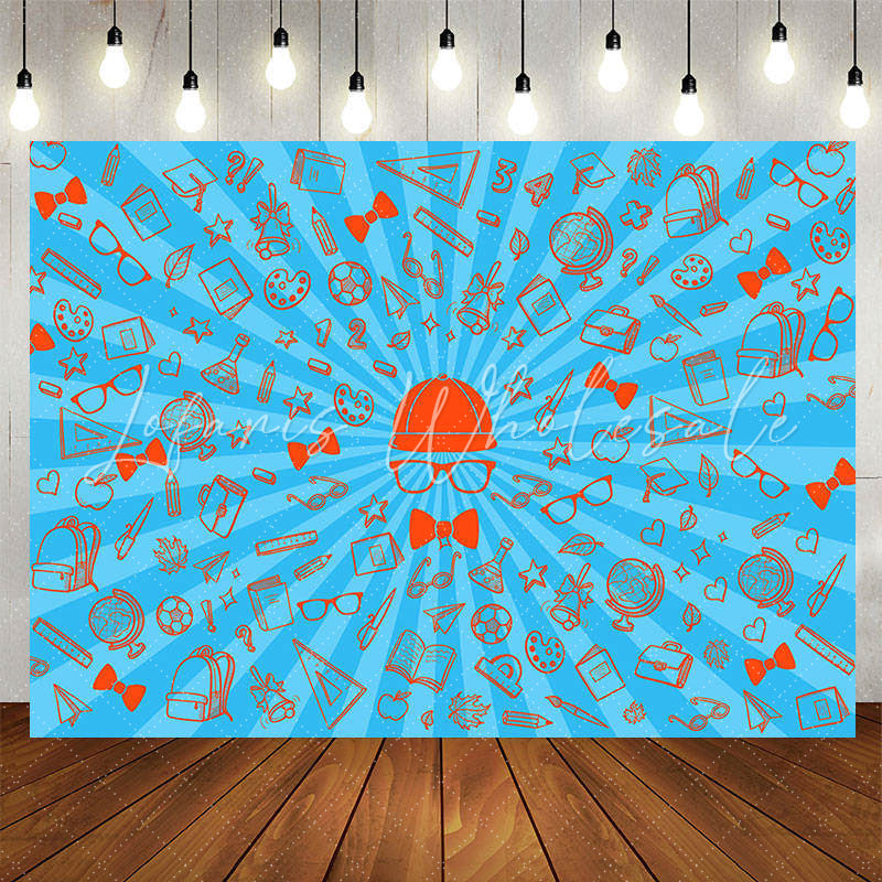 Lofaris Stationery Supplies Glasses Blue Party Backdrop