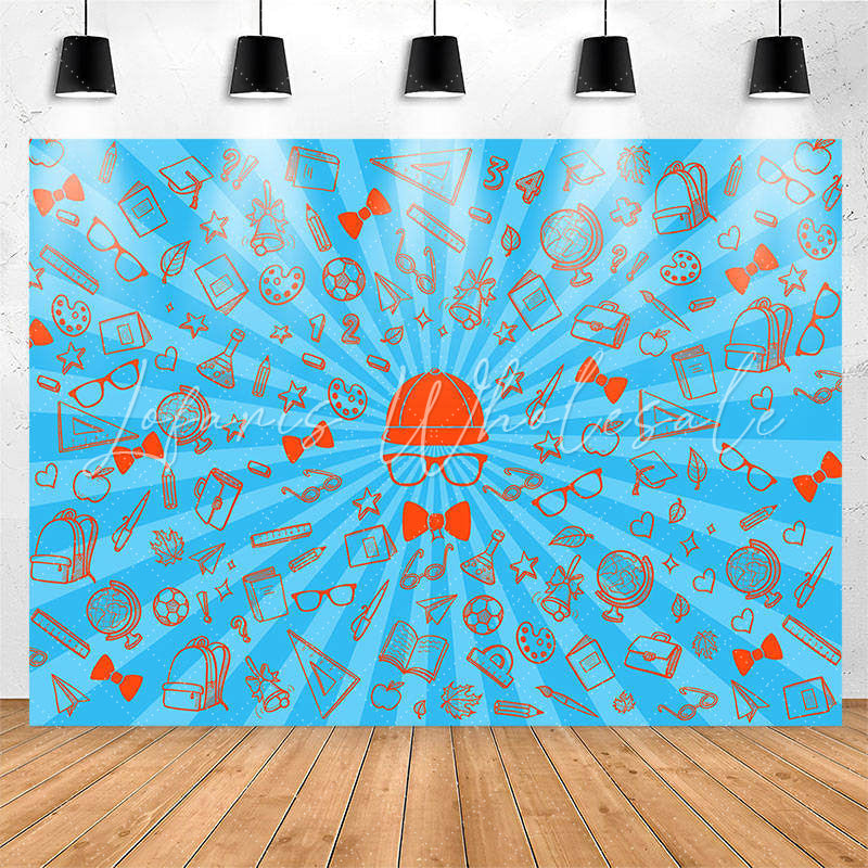 Lofaris Stationery Supplies Glasses Blue Party Backdrop