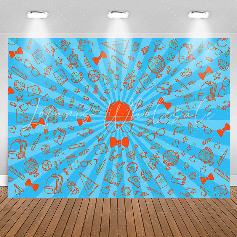 Lofaris Stationery Supplies Glasses Blue Party Backdrop