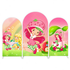 Strawberry arch Birthday Party Arch Backdrop Wall Cloth Cover