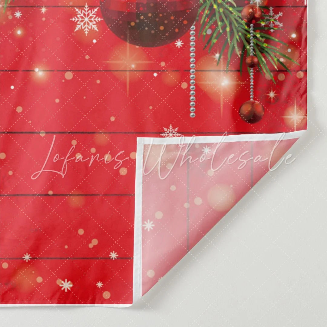 Lofaris Strings Of Silver Beads With Christmas Tree Backdrop