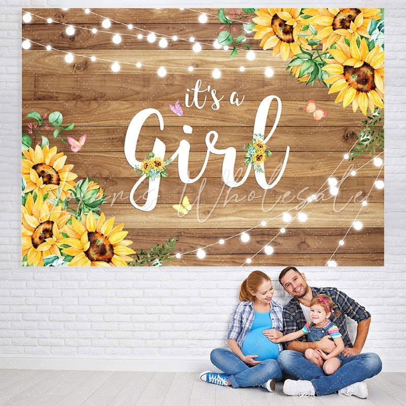 Lofaris Sunflower It s A Girl Baby Shower Photoshoot backdrop