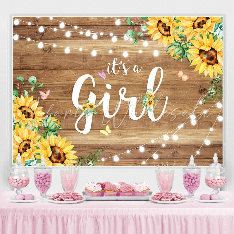 Lofaris Sunflower It s A Girl Baby Shower Photoshoot backdrop