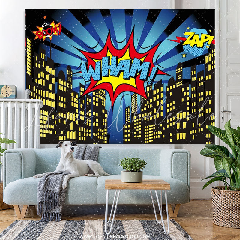 Lofaris Super City Theme Photo Booth Birthday Party Decoration