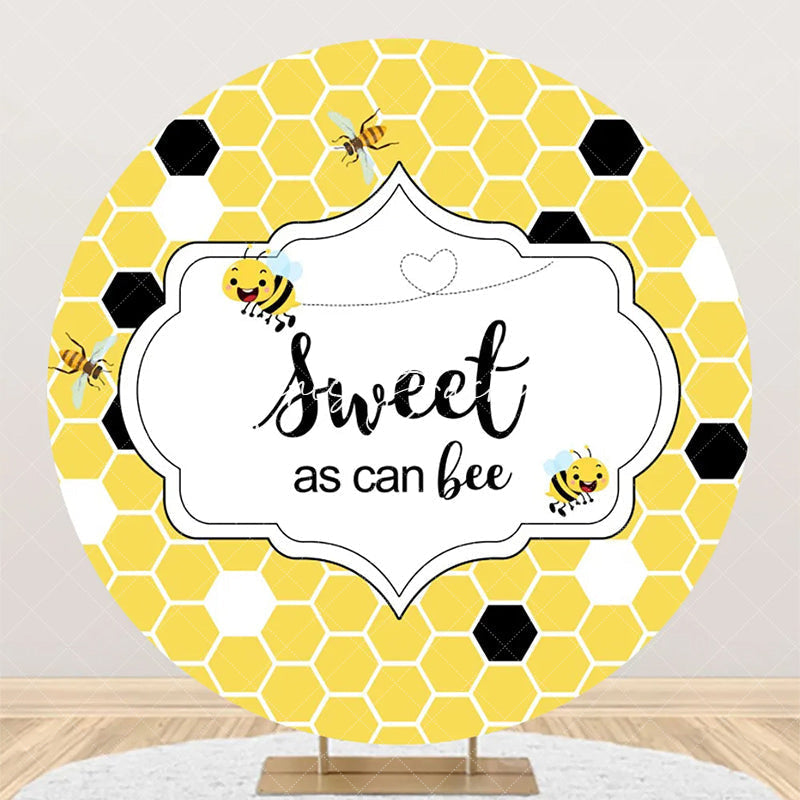 Lofaris Sweet As Can Bee Honeycomb Round Baby Shower Backdrop