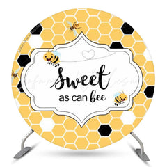 Lofaris Sweet As Can Bee Yellow Honey Round Baby Shower Backdrop