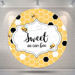 Lofaris Sweet As Can Bee Yellow Honey Round Baby Shower Backdrop