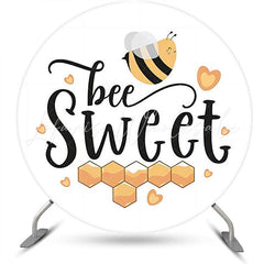 Lofaris Sweet Bee Honeycomb White Round Birthday Backdrop