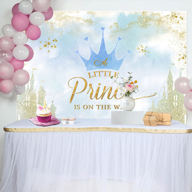 Lofaris Sweet Crown Castle For Prince Baby Shower Backdrop