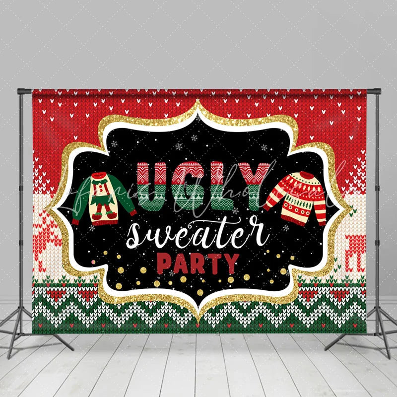 Lofaris Sweet Ugly Sweater Party Them Merry Christmas Backdrop