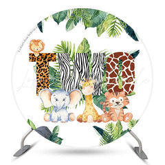 Lofaris Sweet Woodland Animals Round 2nd Birthday Backdrop
