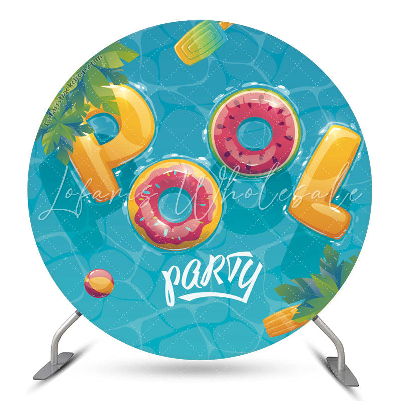 Lofaris Swimming Pool Party Summer Round Backdrop Cover