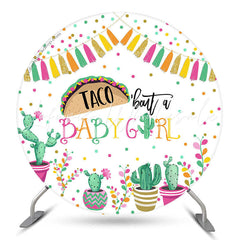 Lofaris Taco Bout A Baby Girl Gender Reveal Round Backdrop