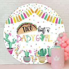 Lofaris Taco Bout A Baby Girl Gender Reveal Round Backdrop