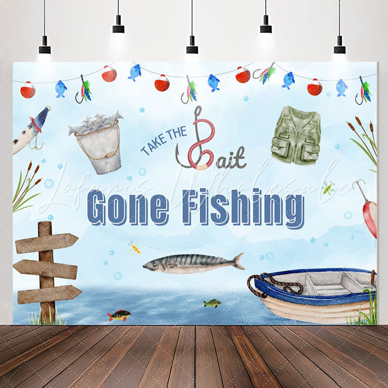 Lofaris Take The Wait Gone Fishing Outdoor Party Backdrop