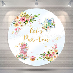 Lofaris Teapot Floral Lets Par-tea Round Backdrop For Party