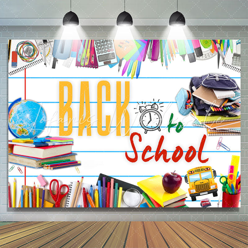 Lofaris Tellurion Stationeries Blue Line Back To School Backdrop