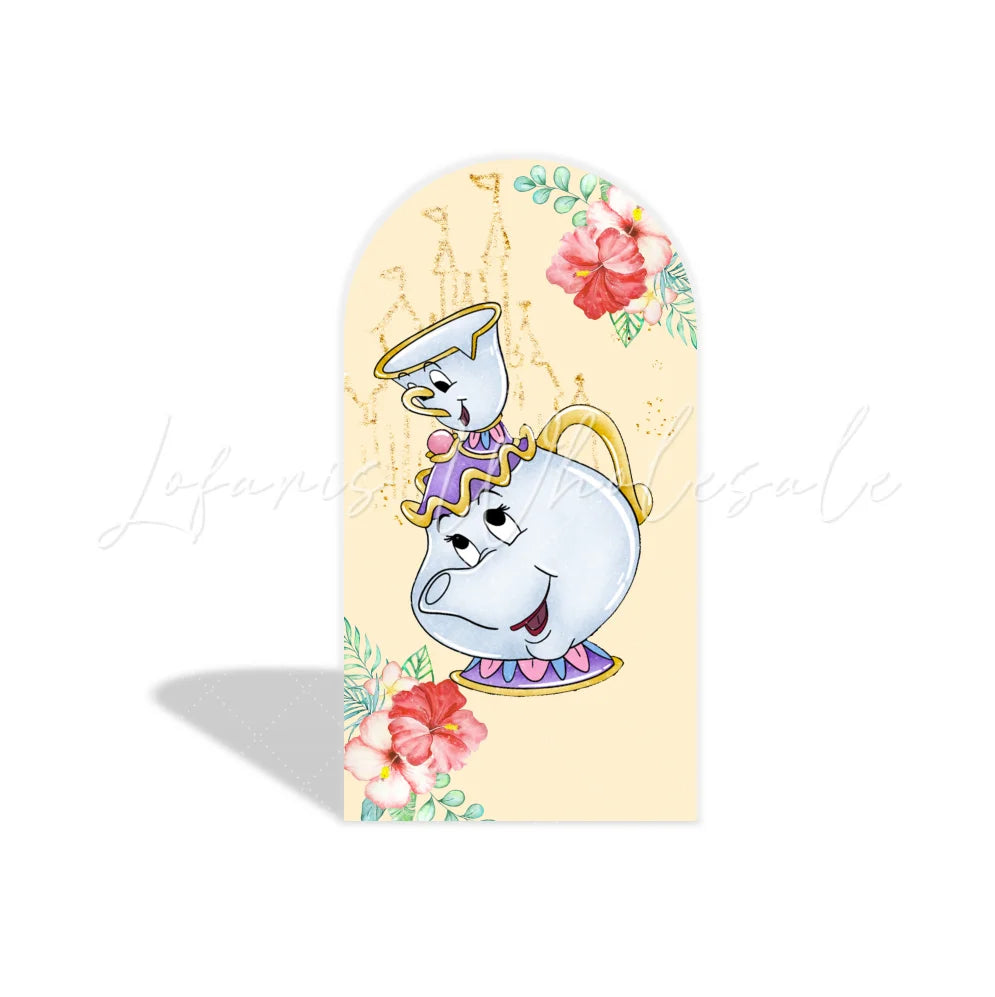 The Beauty And Beast Theme Birthday Party Arch Backdrop Wall Cloth Cover