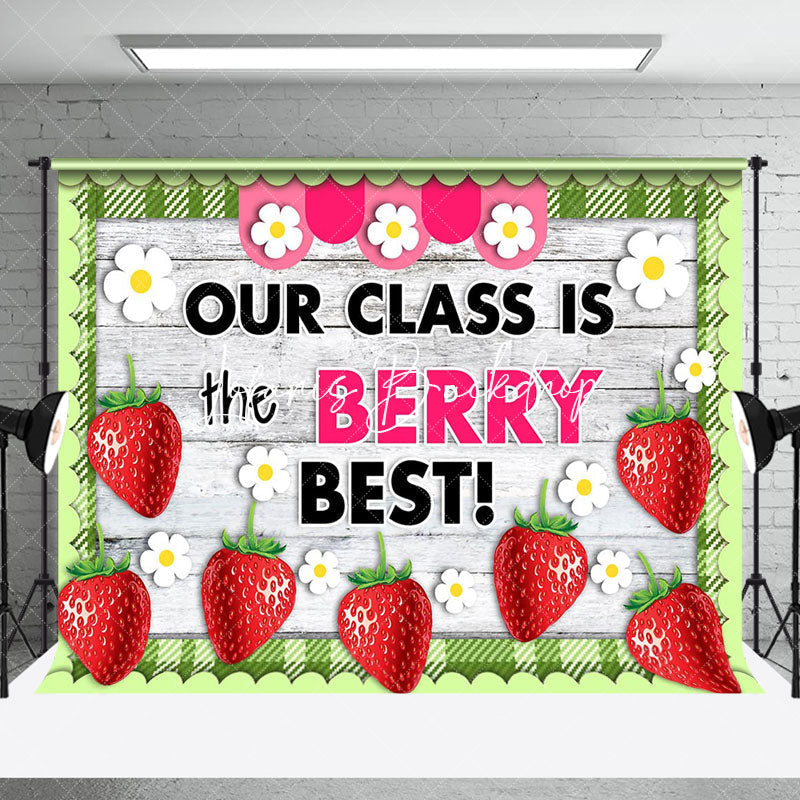 Lofaris The Berry Best Green Wooden Back To School Backdrop
