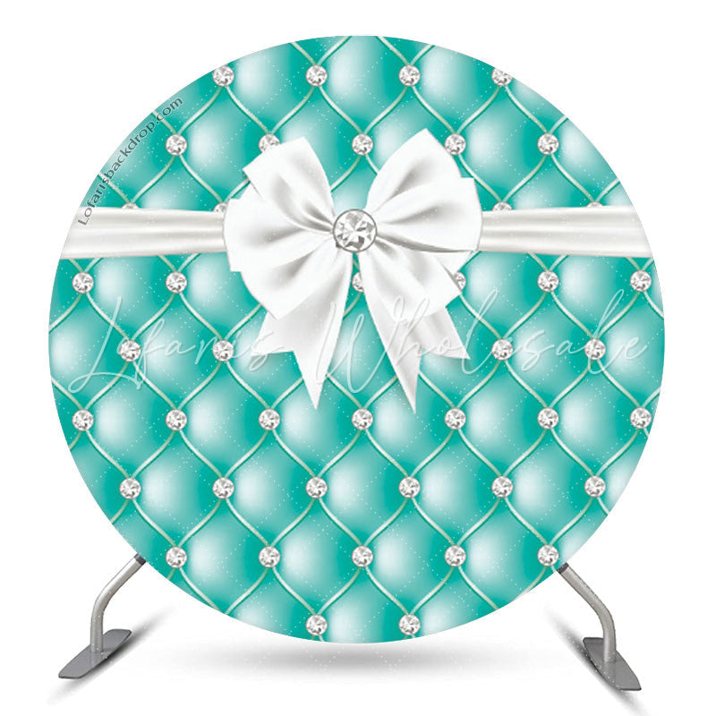 Lofaris Turquoise Blue Sofa Pattern Round Party Backdrop