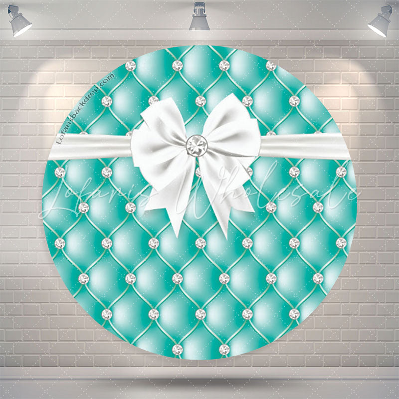 Lofaris Turquoise Blue Sofa Pattern Round Party Backdrop