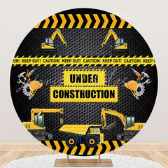 Lofaris Under Construction Black And Yellow Boys Party Backdrop