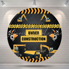 Lofaris Under Construction Excavator Round Birthday Backdrop